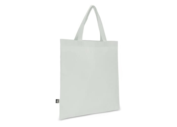 Tote-bag personnalisable avec poignées courtes rPET non tissé 75g Blanc