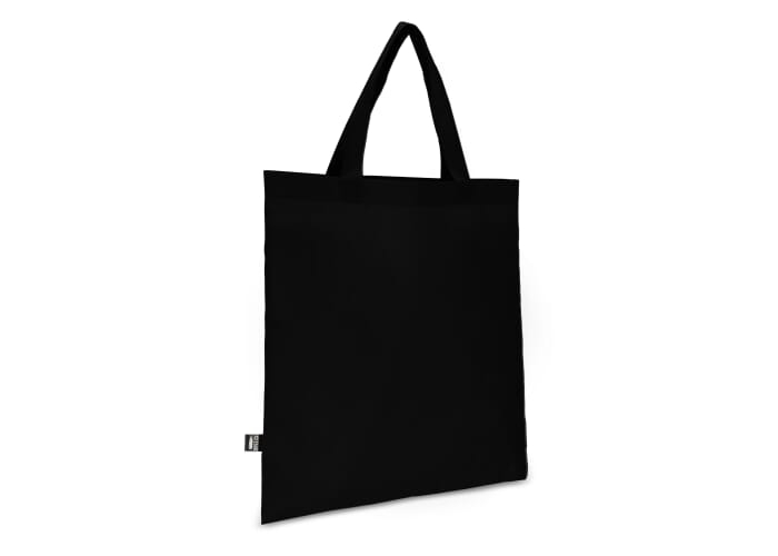 Tote-bag personnalisable avec poignées courtes rPET non tissé 75g Noir