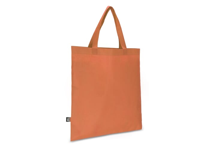 Tote-bag personnalisable avec poignées courtes rPET non tissé 75g Orange