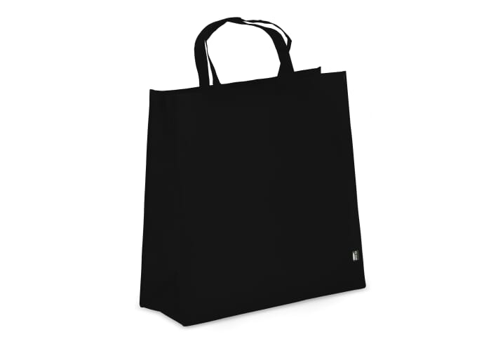 Tote-bag à soufflet publicitaire rPET non tissé 75g Noir