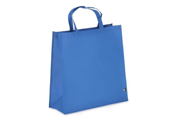 Tote-bag à soufflet publicitaire rPET non tissé 75g Bleu