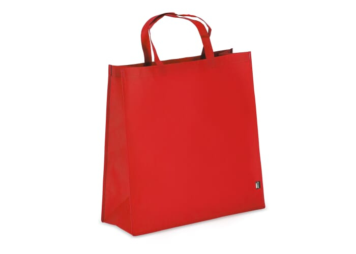 Tote-bag à soufflet publicitaire rPET non tissé 75g Rouge