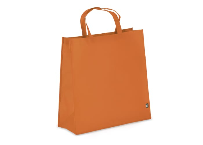 Tote-bag à soufflet publicitaire rPET non tissé 75g Orange