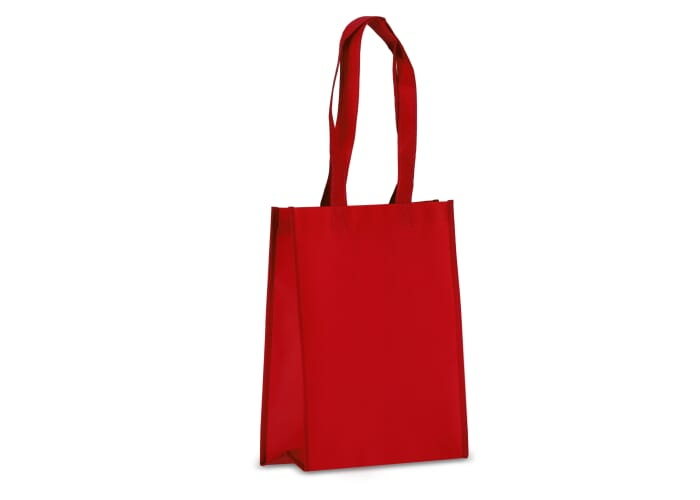Tote-bag promotionnel avec soufflet rPET laminé non tissé 105g Rouge