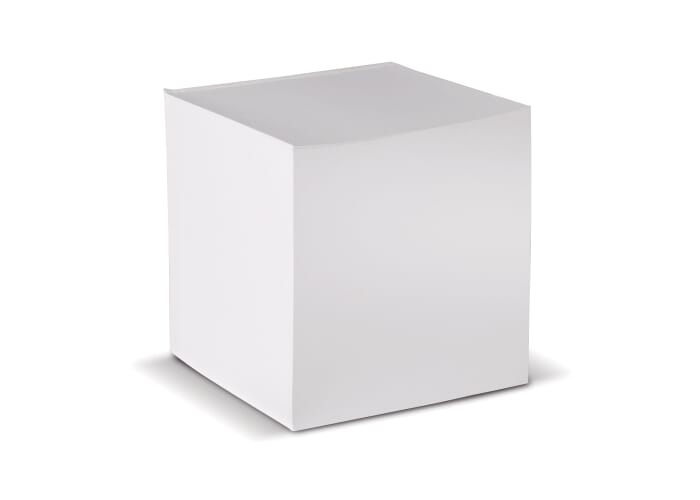 Bloc cube 10x10x10cm publicitaire Blanc