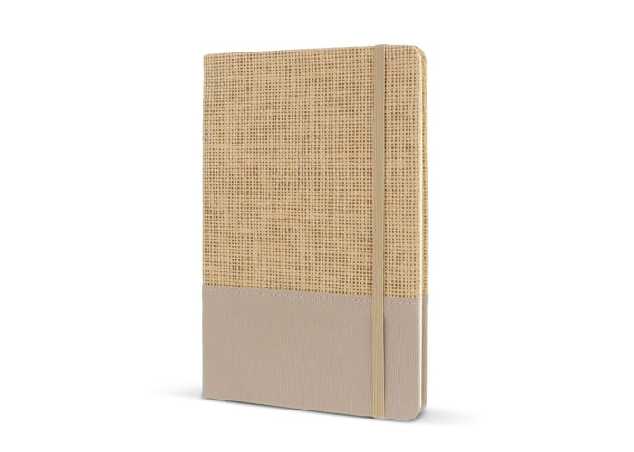 Carnet A5 promotionnel en jute R-PET Ecru