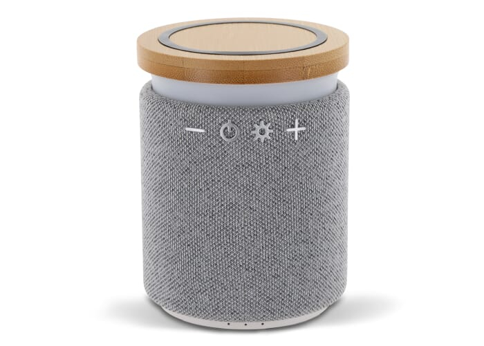Enceinte avec chargeur sans fil promotionnelle Bamboo Gris