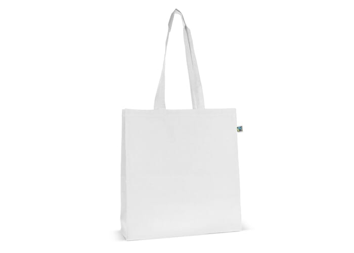 Sac shopping publicitaire coton Fairtrade 140g Blanc