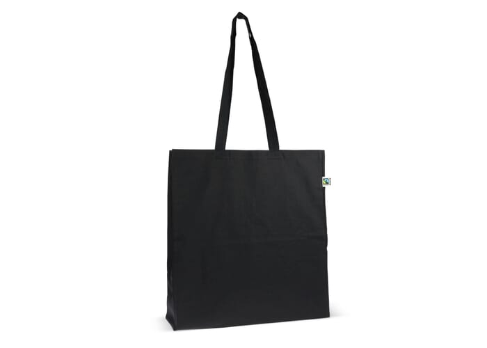 Sac shopping publicitaire coton Fairtrade 140g Noir