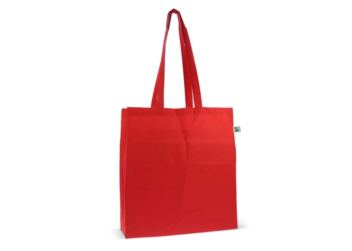 Sac shopping publicitaire coton Fairtrade 140g Rouge
