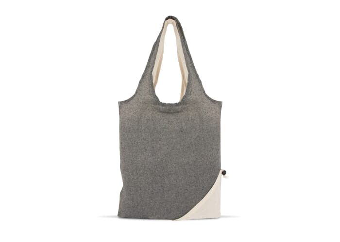 Sac pliable promotionnel coton recyclé 140g Gris