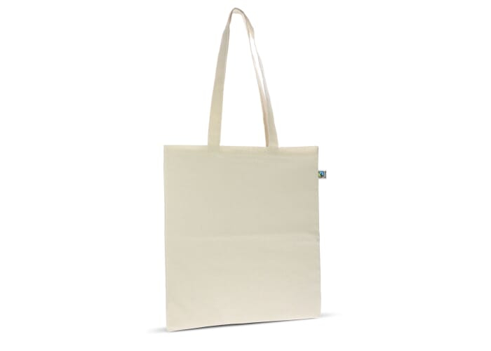 Sac shopping à personnaliser en coton Fairtrade 140g Ecru