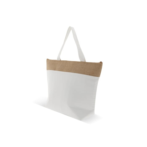 Sac de plage isotherme en jute et coton personnalisable