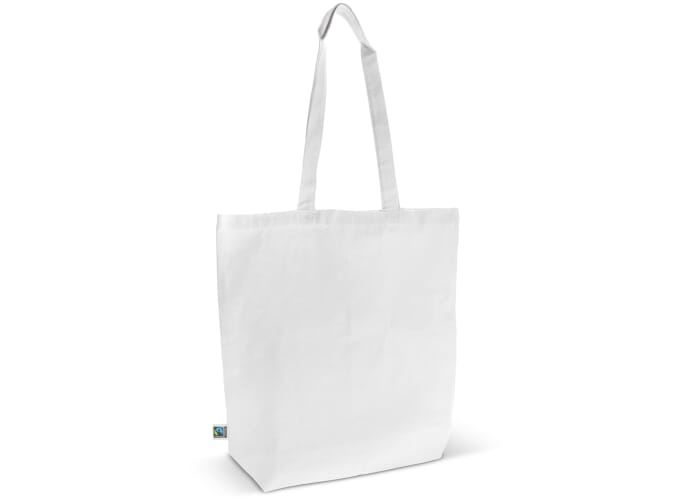 Sac cabas en coton Fairtrade 270g promotionnel Blanc