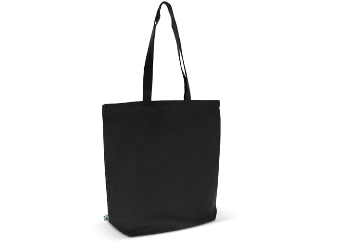 Sac cabas en coton Fairtrade 270g promotionnel Noir