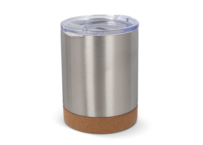 Mug promotionnel base liège et couvercle 350ml Lena Argent