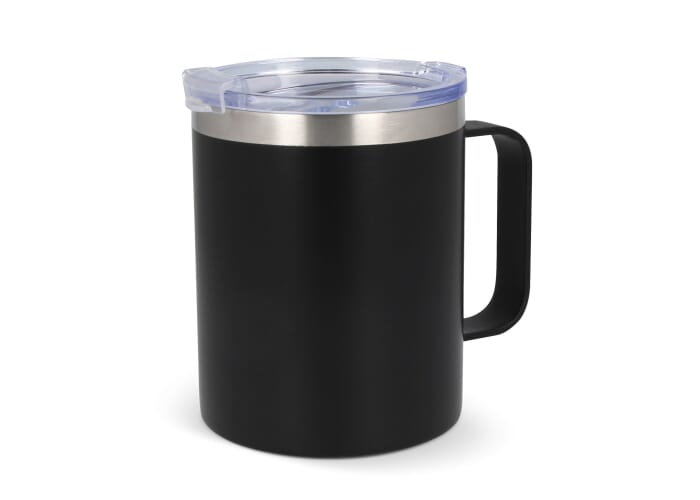 Mug personnalisé isotherme céramique et inox recyclé 350ml Danube Noir