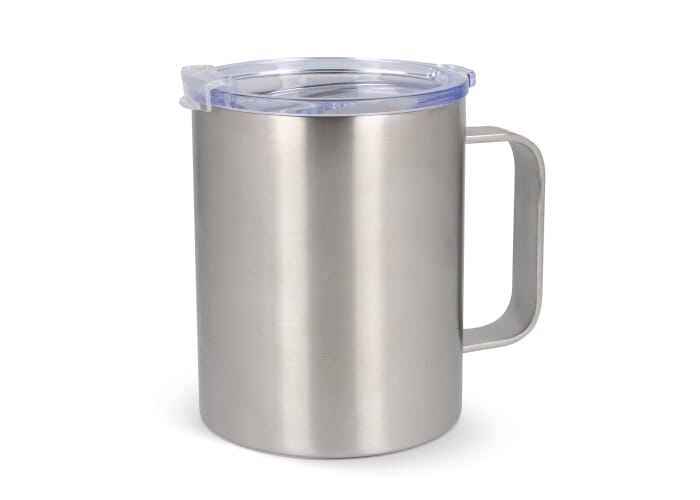 Mug personnalisé isotherme céramique et inox recyclé 350ml Danube Argent