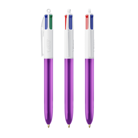 Stylo 4 couleurs personnalisé BIC® Shine avec Lanyard