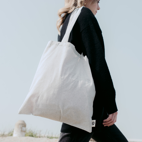 Sac personnalisé coton recyclé 140g grande anses Waterfall