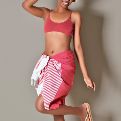 Fouta coton recyclé 140g à personnaliser MAUNA