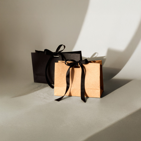 Sac cadeau à personnaliser en carton kraft KAVAI 22x15x7.5 cm