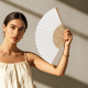 Eventail bambou sculpté publicitaire LUFT