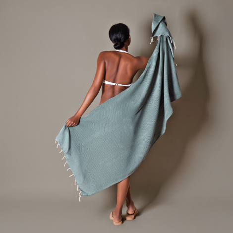 Paréo coton bio et recyclé à personnaliser SAMANA