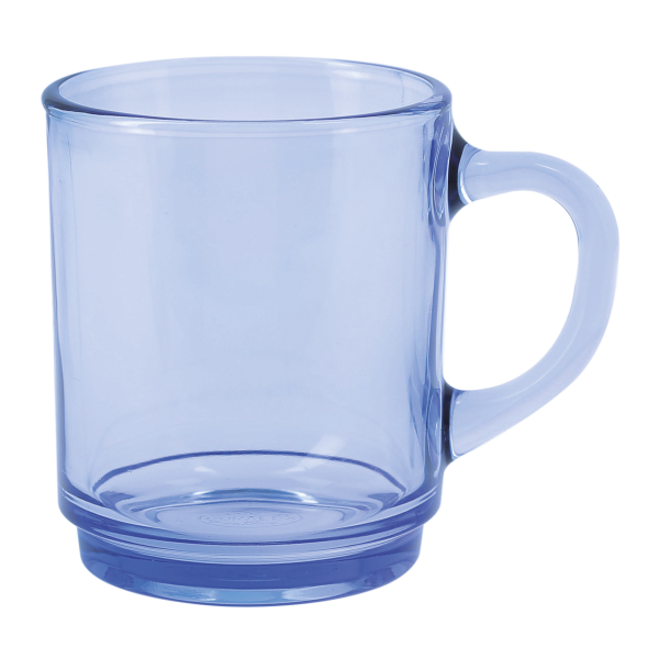 Mug transparent publicitaire personnalisable 26 cl Duralex Bleu