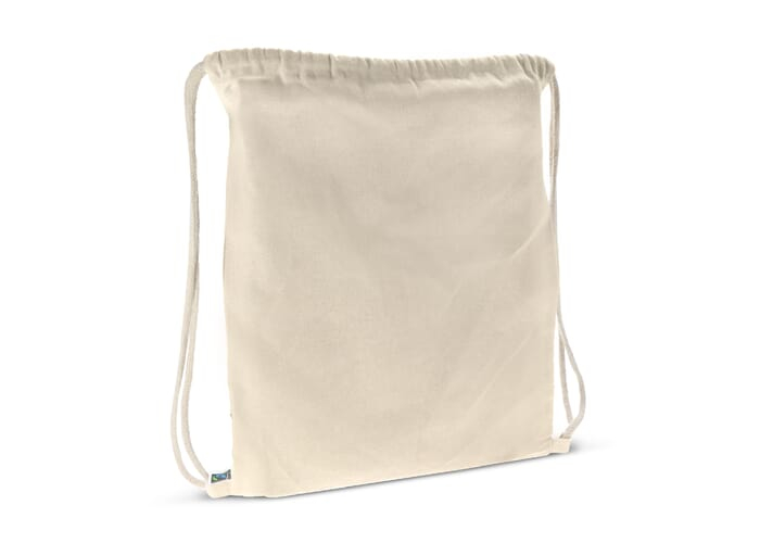 Gym-bag personnalisable en coton Fairtrade 140g Ecru