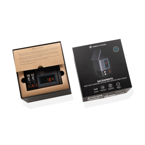 Produit présenté avec son emballage ouvert et fermé, sur fond clair, sans personnalisation visible.