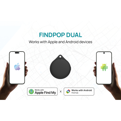 Visuel graphique avec texte et pictogrammes de compatibilité mobile, dispositif affiché au centre, sans personnalisation visible