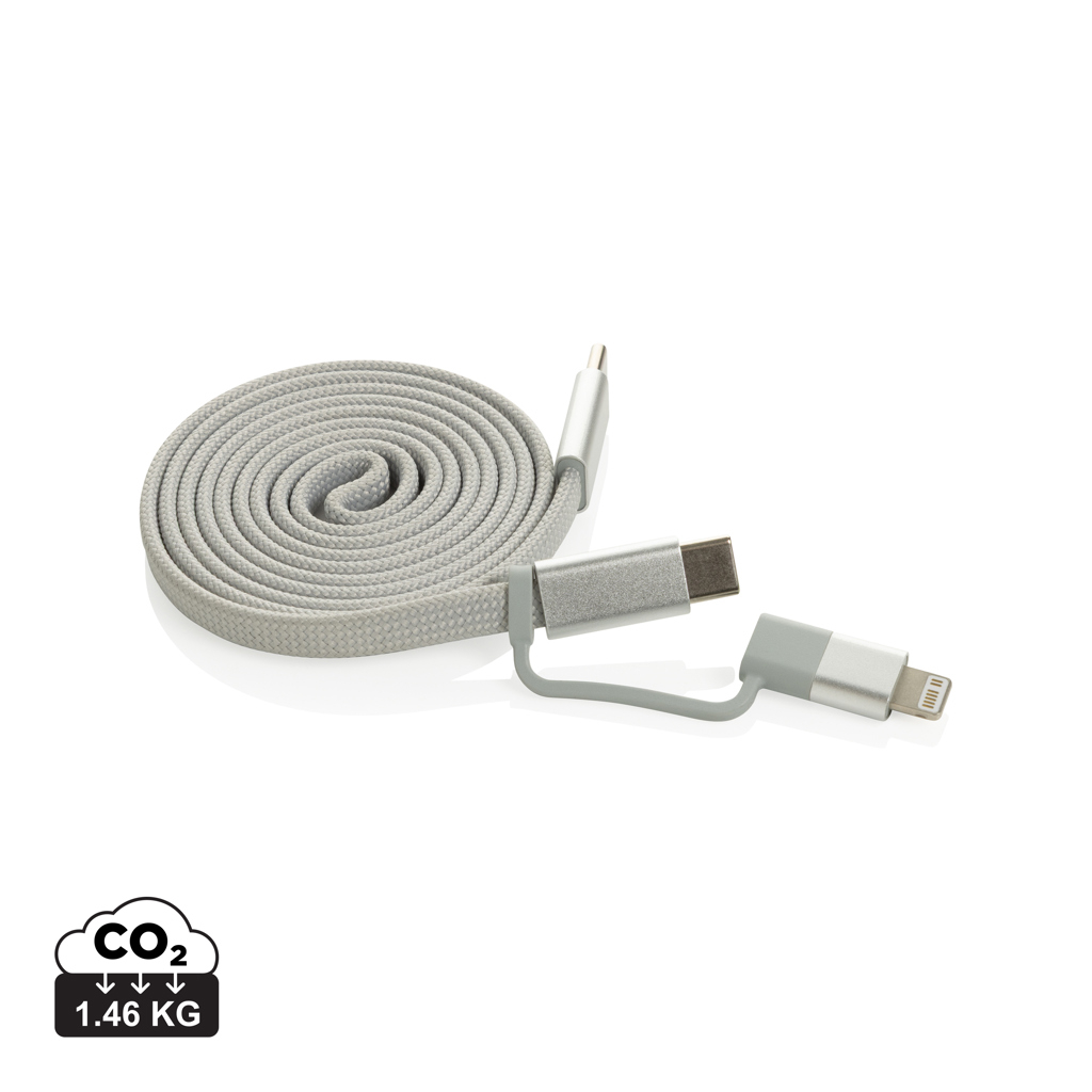 Câble magnétique 2 en 1 personnalisé 60W Arc Gris