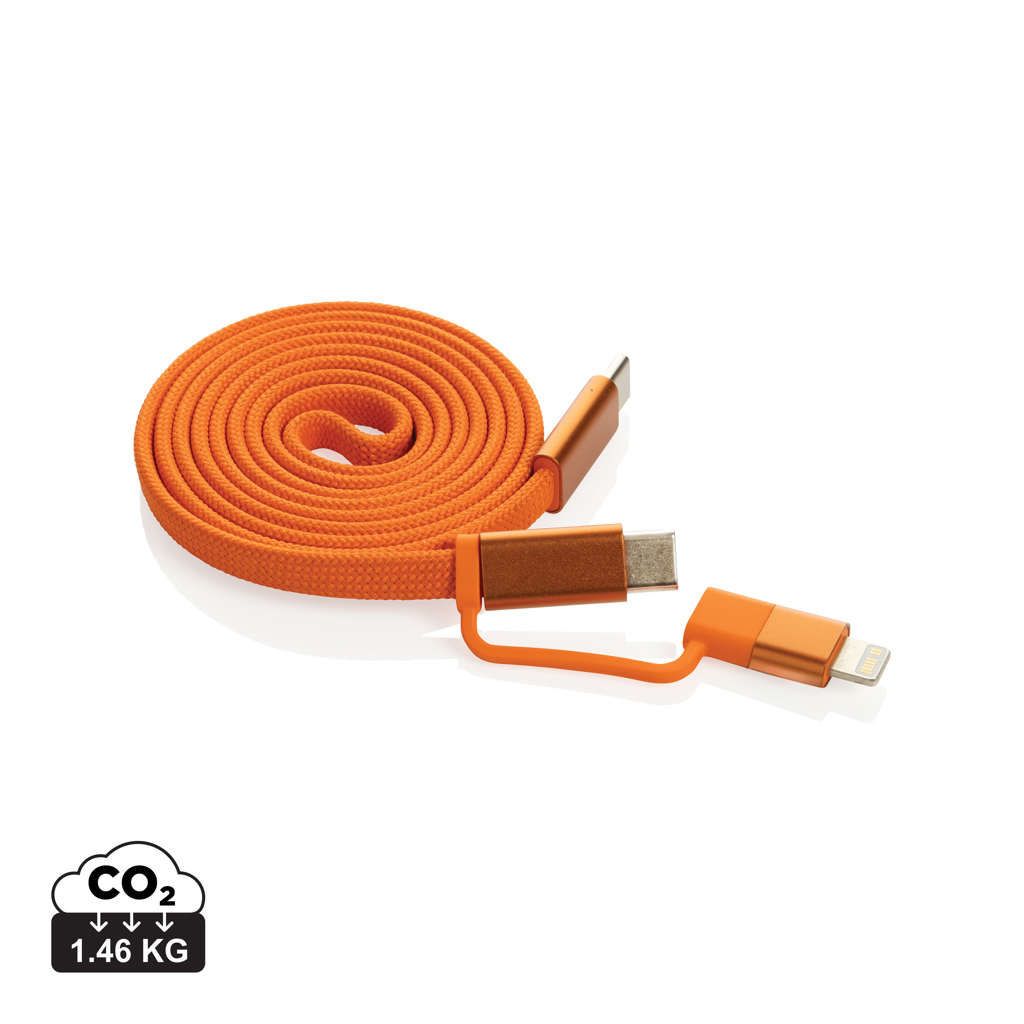 Câble magnétique 2 en 1 personnalisé 60W Arc Orange