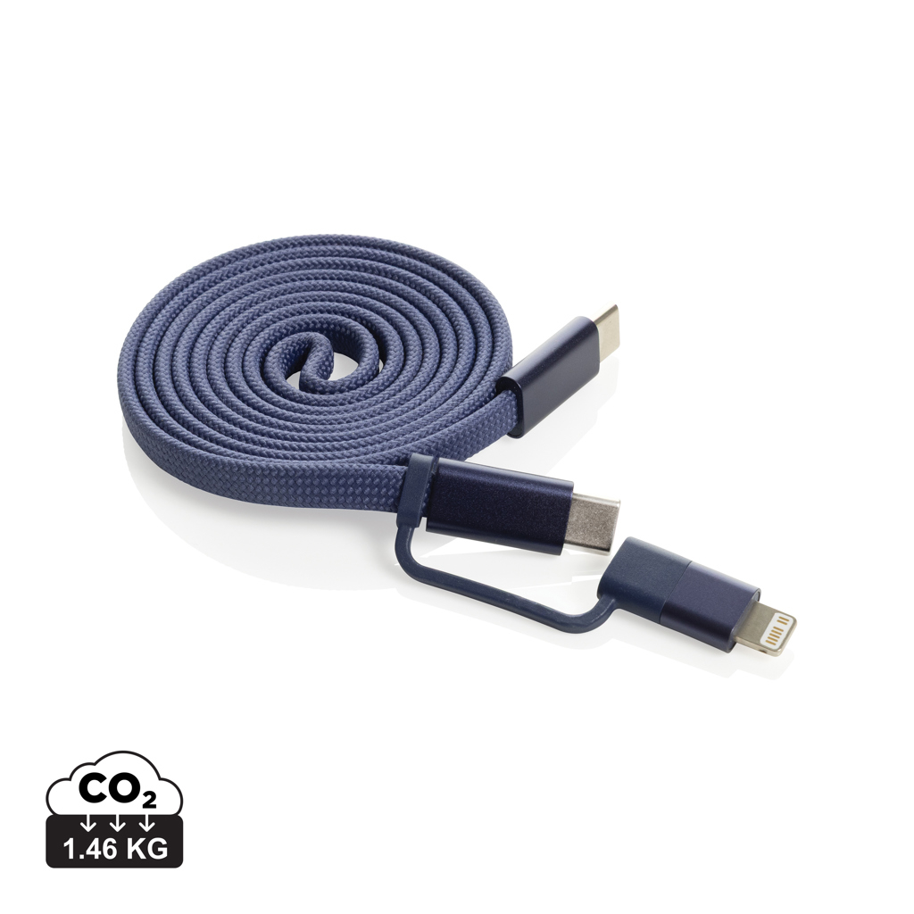 Câble magnétique 2 en 1 personnalisé 60W Arc Bleu