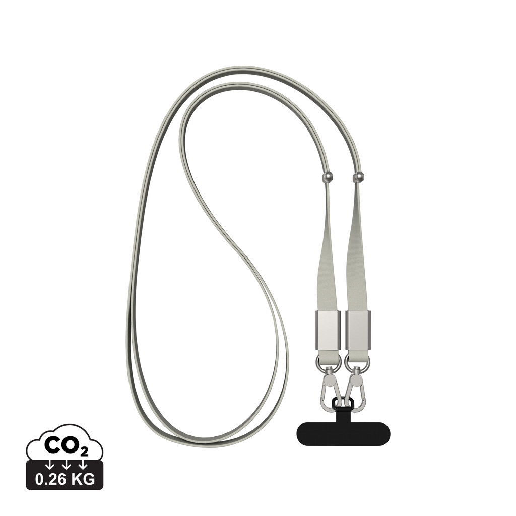Lanyard réglable promotionnel pour téléphone Nivo Gris
