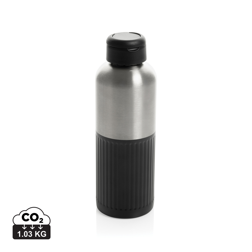 Bouteille simple paroi promotionnelle 750ml recyclée Ripple Noir