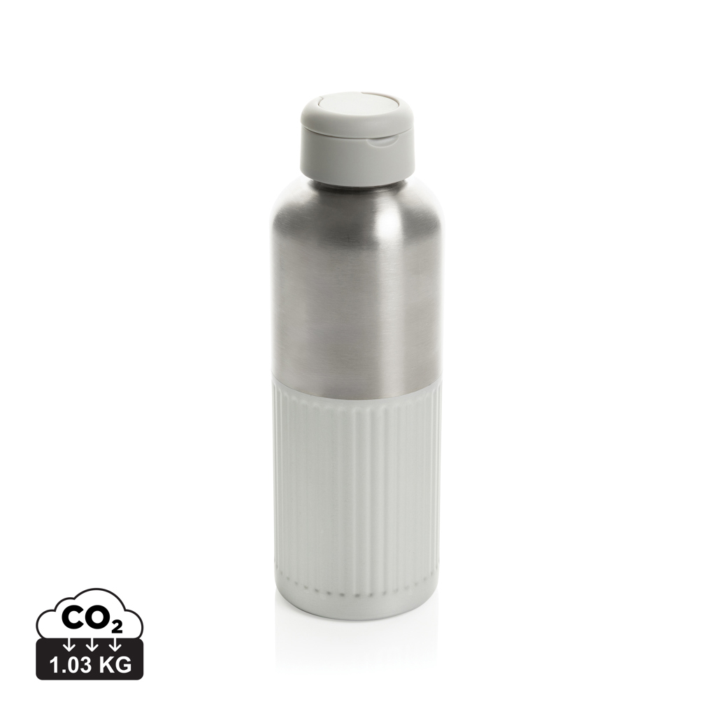 Bouteille simple paroi promotionnelle 750ml recyclée Ripple Gris
