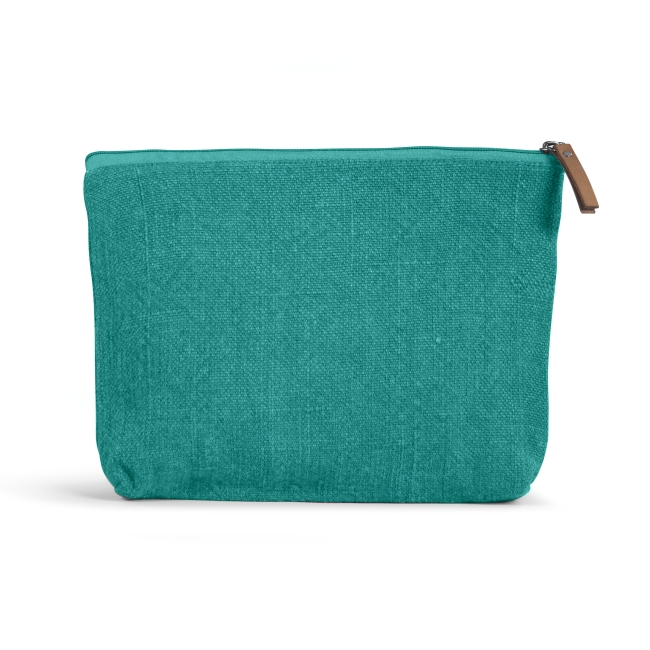 Trousse 100 % jute lavée et publicitaire - Anydays Turquoise