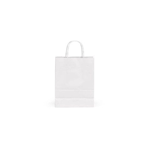 Sac en papier kraft blanc présenté de face sur fond neutre, sans personnalisation visible