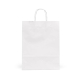 Sac en papier kraft blanc avec anses torsadées présenté de face sur fond neutre, sans personnalisation visible