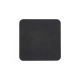 Vue de dessous d’un tapis de souris carré avec surface noire antidérapante, sans marquage visible