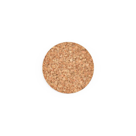 Sous-verre rond en liège présenté seul sur fond neutre, sans personnalisation visible