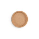 Vue de dessus d’un sous-verre rond en liège mettant en évidence le rebord et la zone centrale, sans marquage apparent