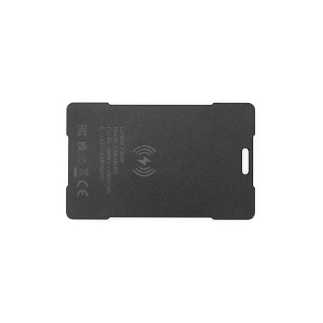 Traceur plat format carte noir présenté de dos avec inscriptions techniques visibles, sans personnalisation visible