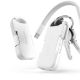 Powerbank compacte blanche avec câble intégré et anneau d’attache accrochée à des clés, sans personnalisation visible