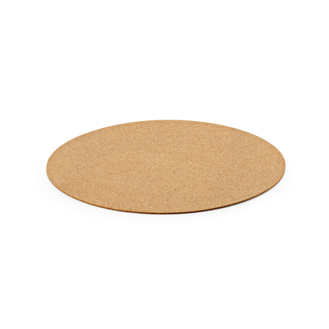 Set de table rond en liège présenté en légère perspective sur fond neutre, sans marquage apparent