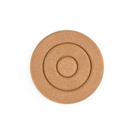 Dessous de plat en liège assemblé en vue de dessus, sans personnalisation apparente
