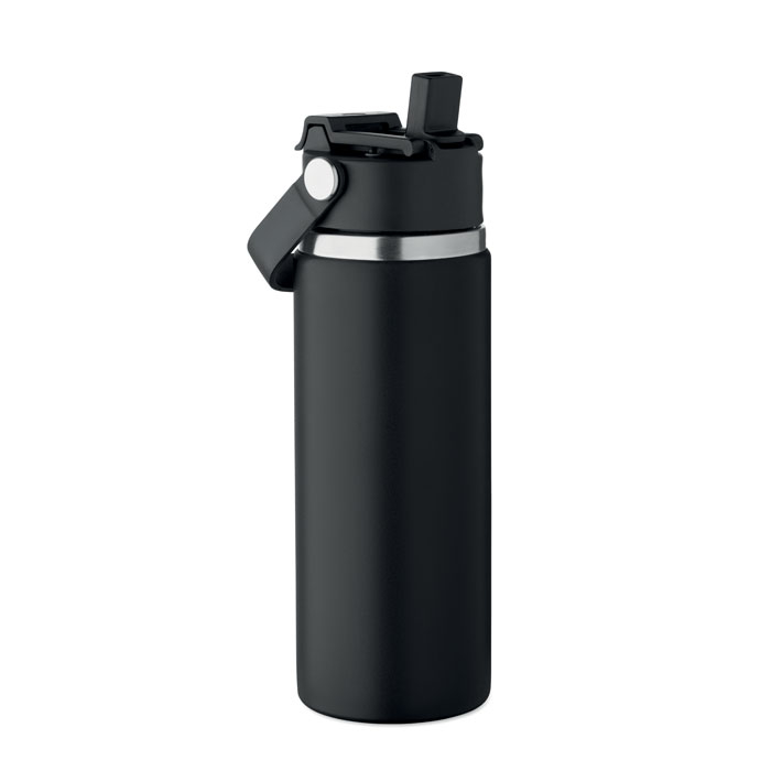 Gourde double paroi promotionnelle recyclée 500ml Suma Grip Noir