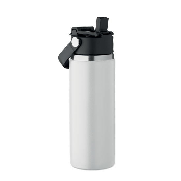 Gourde double paroi promotionnelle recyclée 500ml Suma Grip Blanc